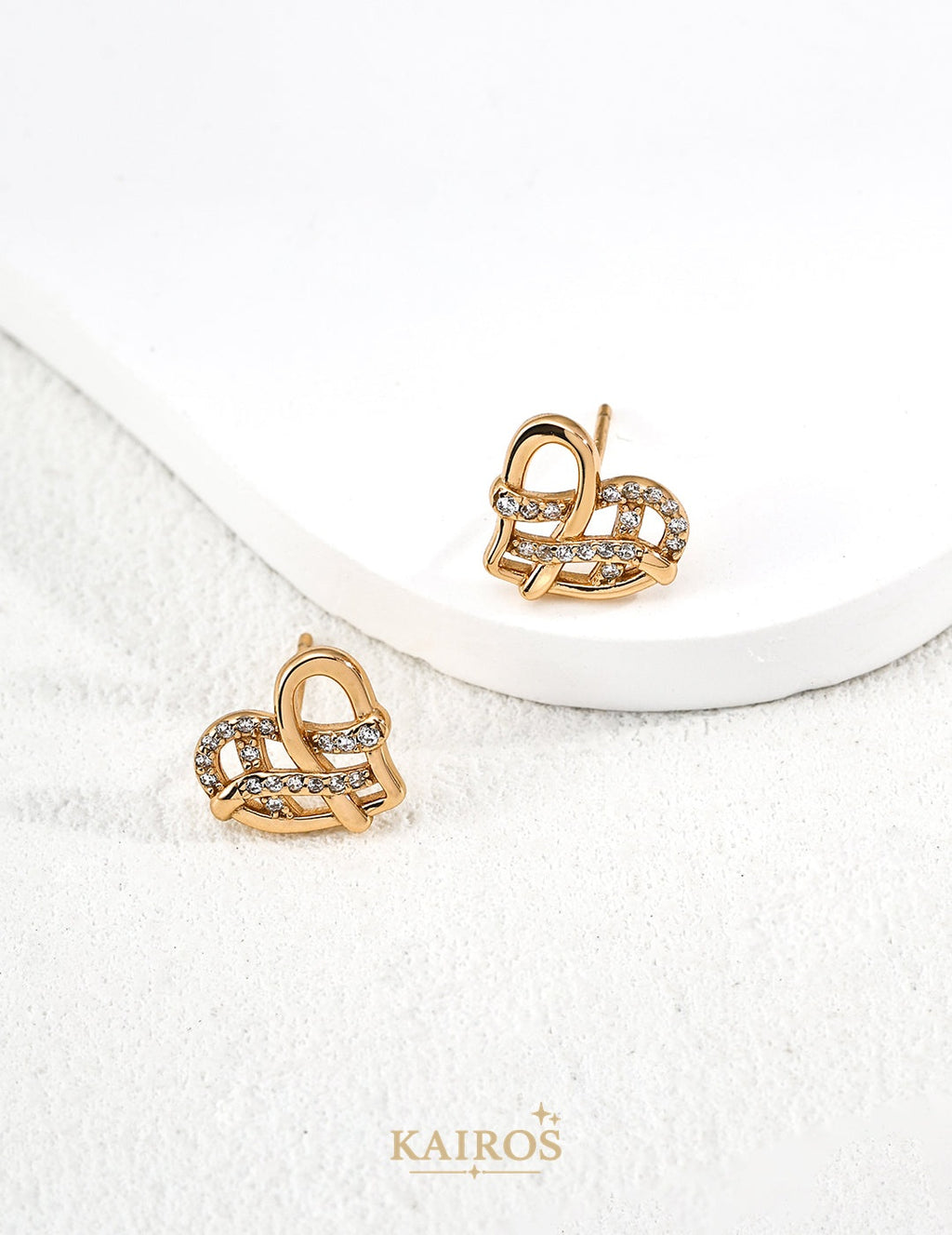 Kairos logo-only cover - Heart Echo Sparkle Earrings