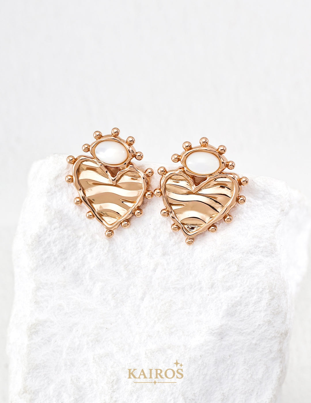 Kairos logo-only cover - Island Heartbeat Mother-of-Pearl Earrings