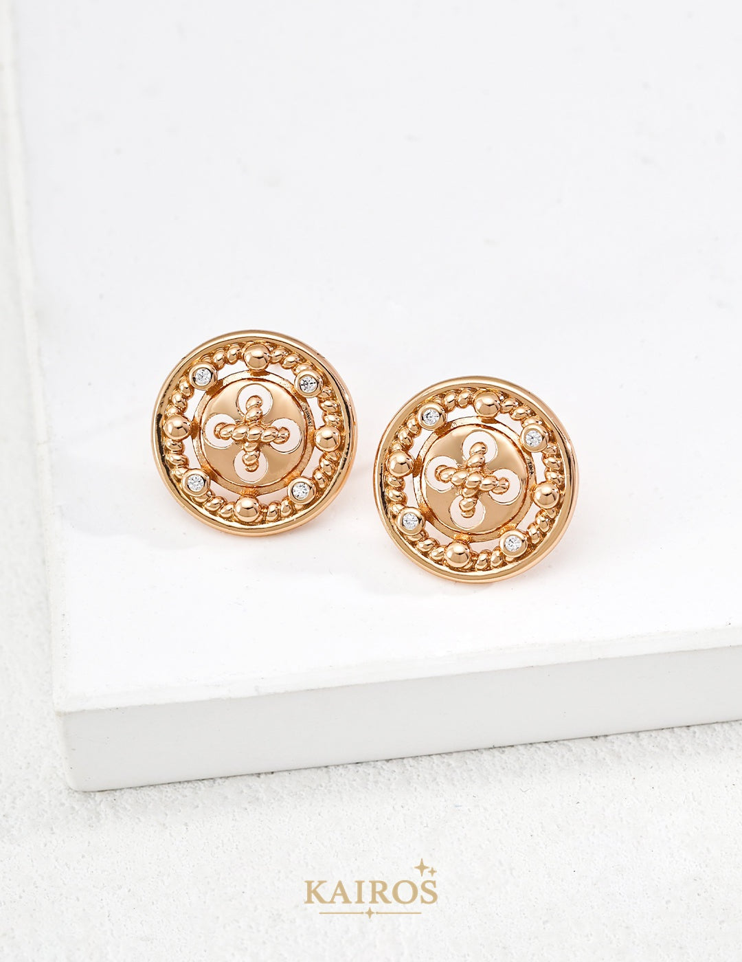 Kairos logo-only cover - Button Blessing Sparkle Earrings