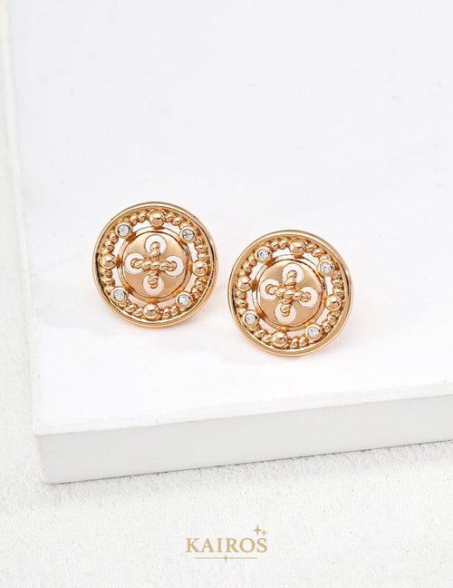Kairos logo-only cover - Button Blessing Sparkle Earrings