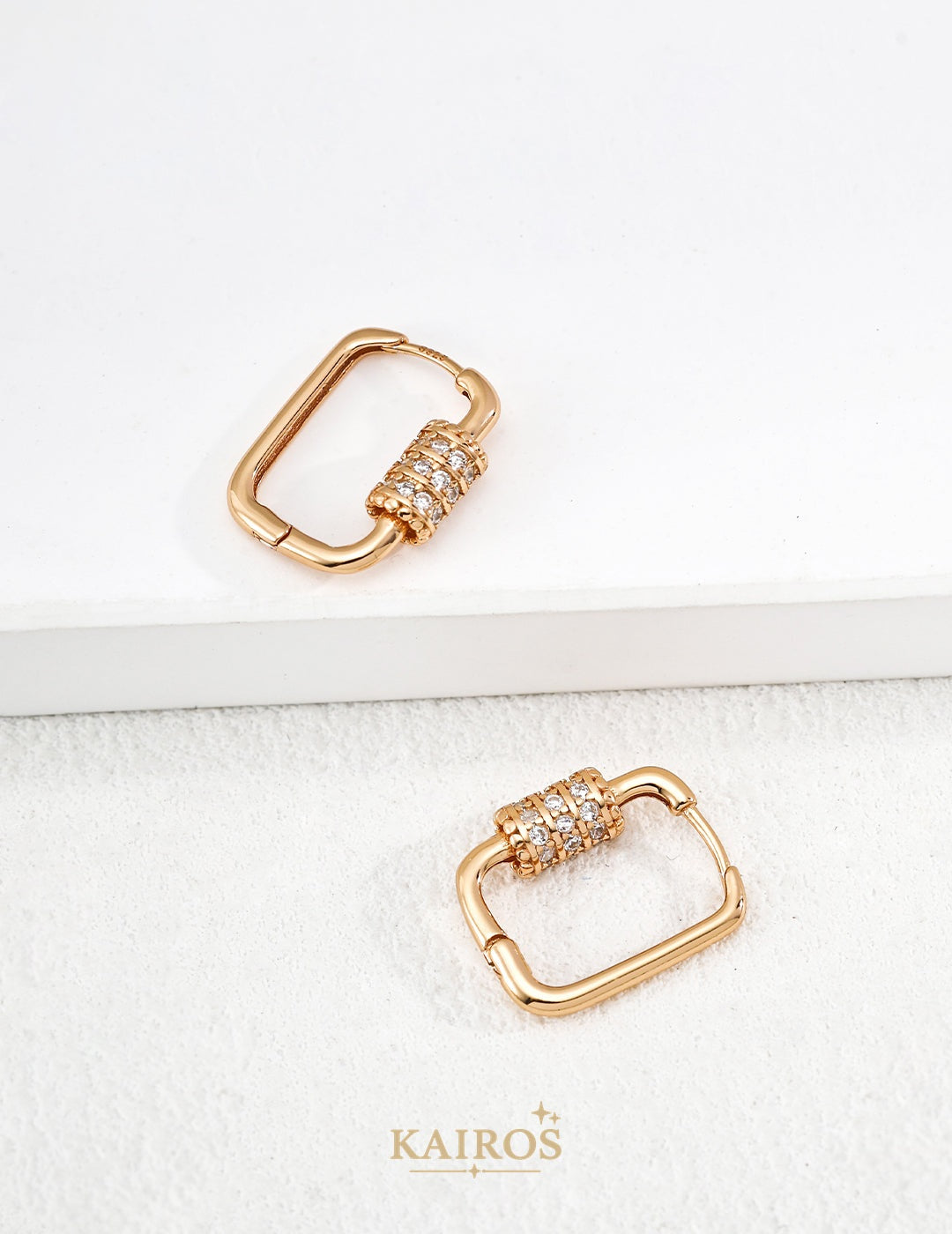 Kairos logo-only cover - Square Halo Light Earrings