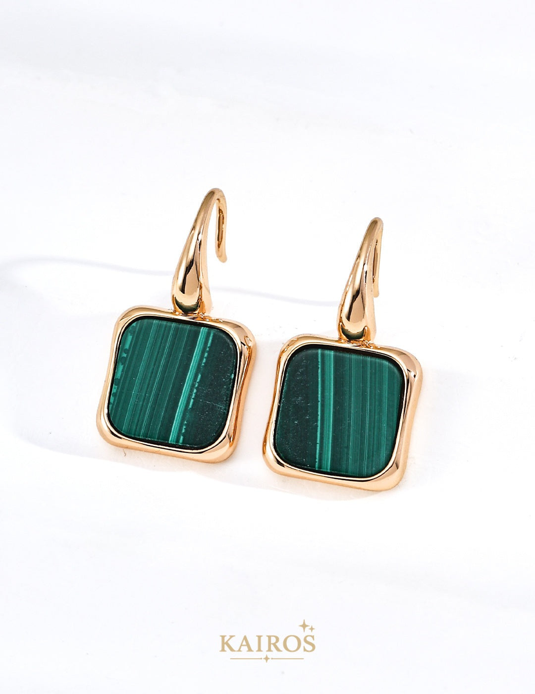 Kairos logo-only cover - Minimalist Malachite Earrings