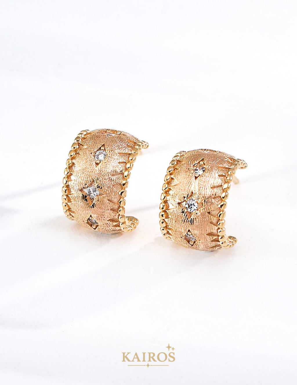 Kairos logo-only cover - Square Halo Sparkle Stud Earrings