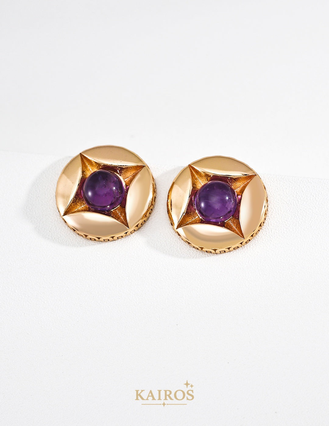 Kairos logo-only cover - Fortune Basin Amethyst Earrings