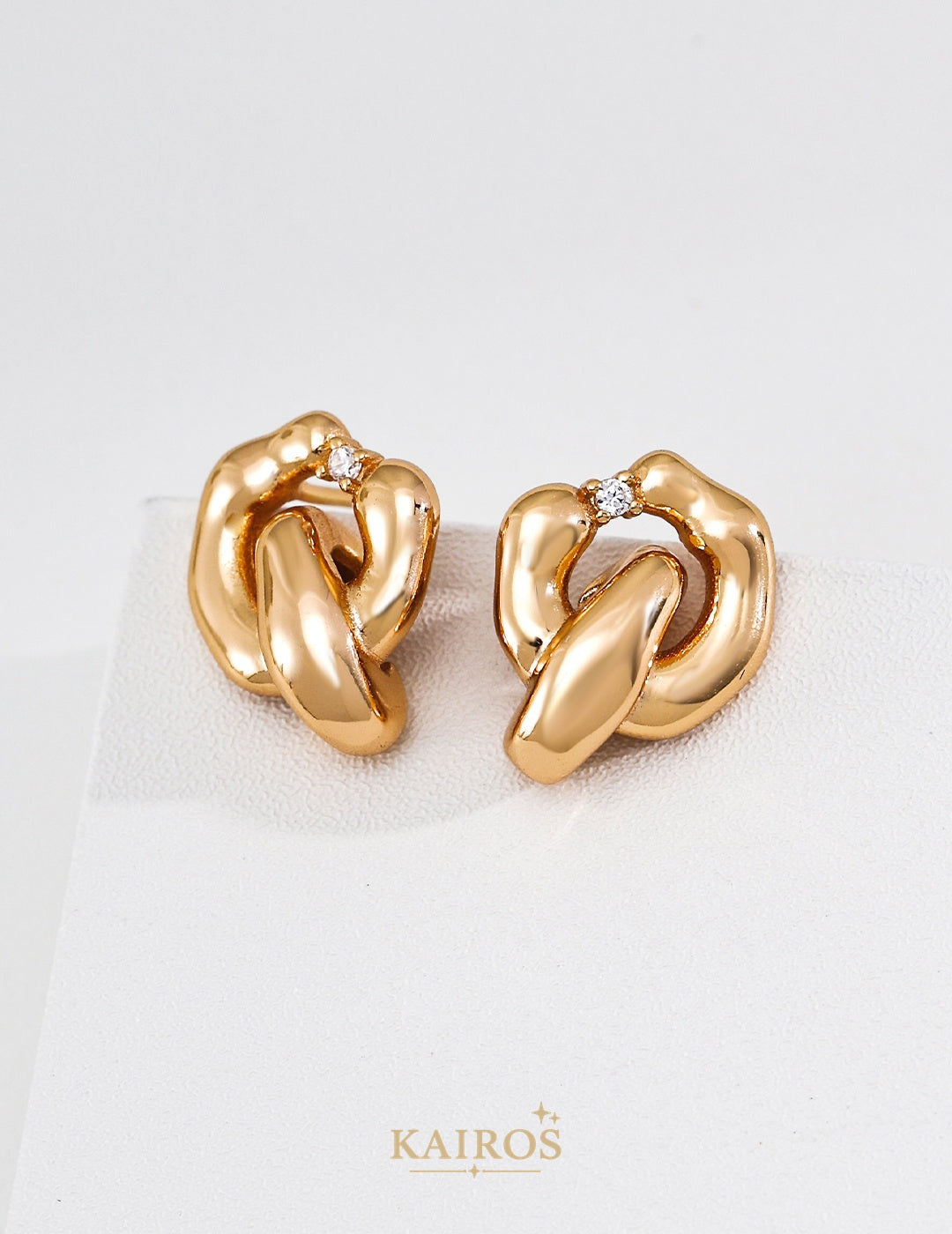 Kairos logo-only cover - Embrace Link Earrings