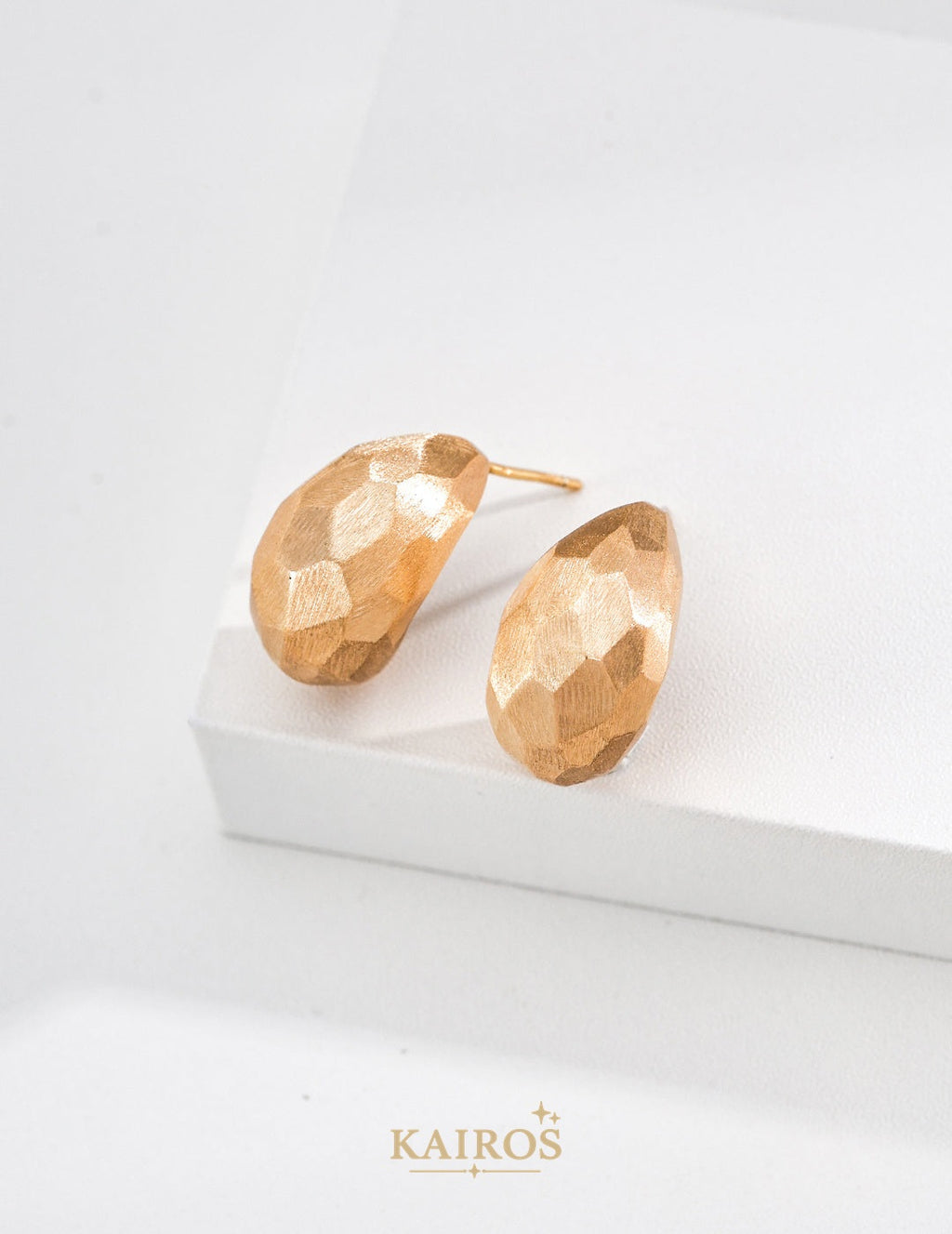 Kairos logo-only cover - Sculpted Facet Earrings