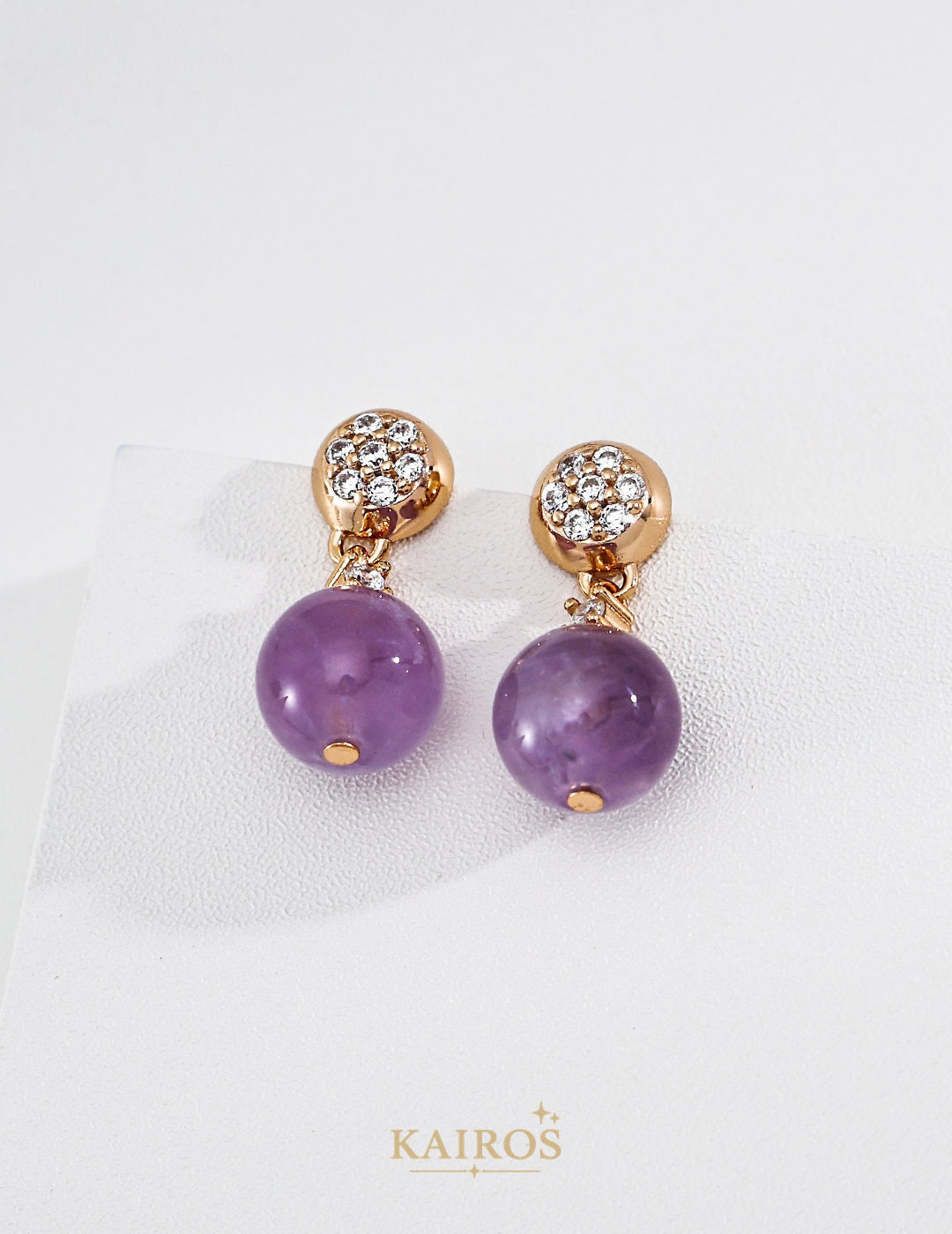 Kairos logo-only cover - Amethyst Earrings
