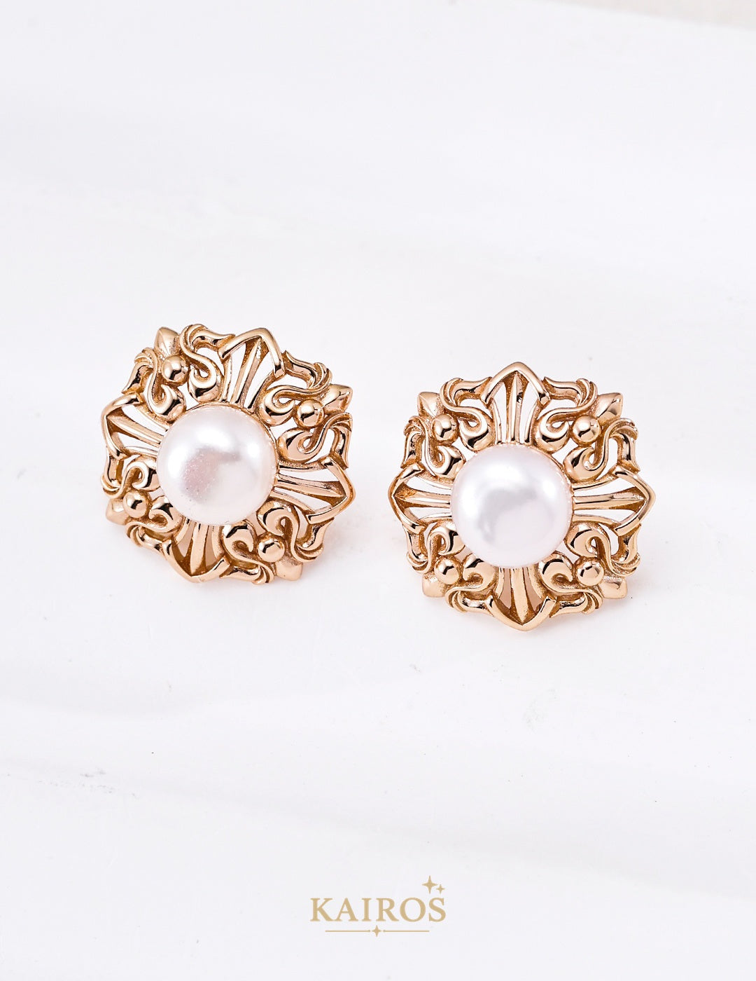 Kairos logo-only cover - Modern Pearl Stud Earrings