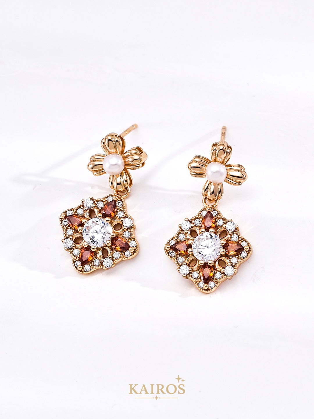 Kairos logo-only cover - Auspicious Blossom Pearl Earrings