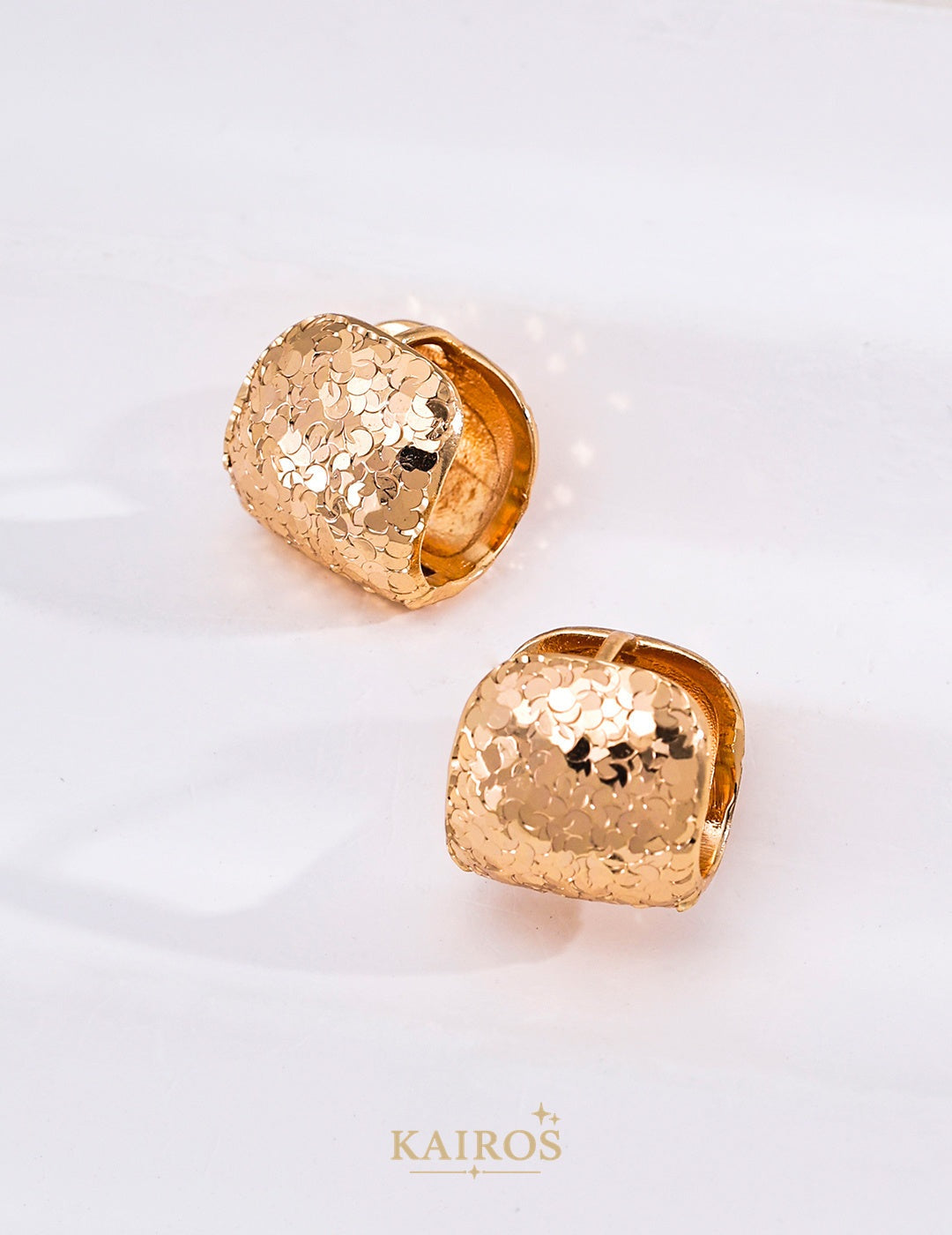 Kairos logo-only cover - Hammered Dome Earrings
