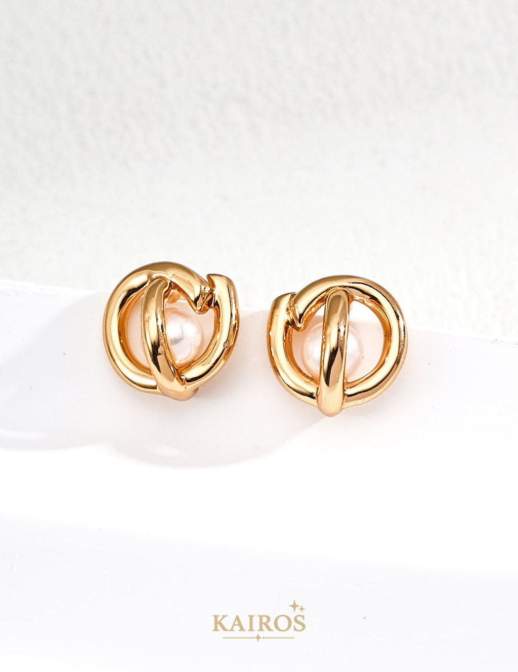 Kairos logo-only cover - Pearl Grace Stud Earrings