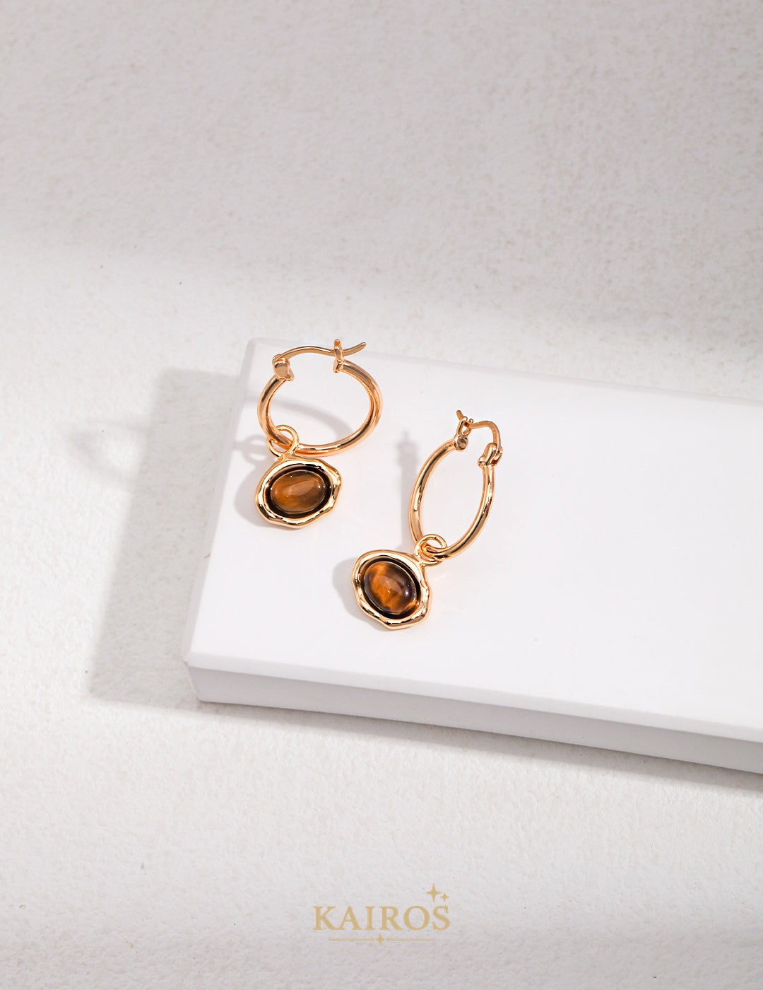 Kairos logo-only cover - Tiger Eye Serenity Grace Earrings