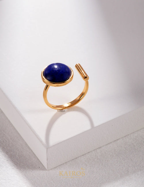 Kairos logo-only cover - Celestial Lapis Lazuli Bloom Ring