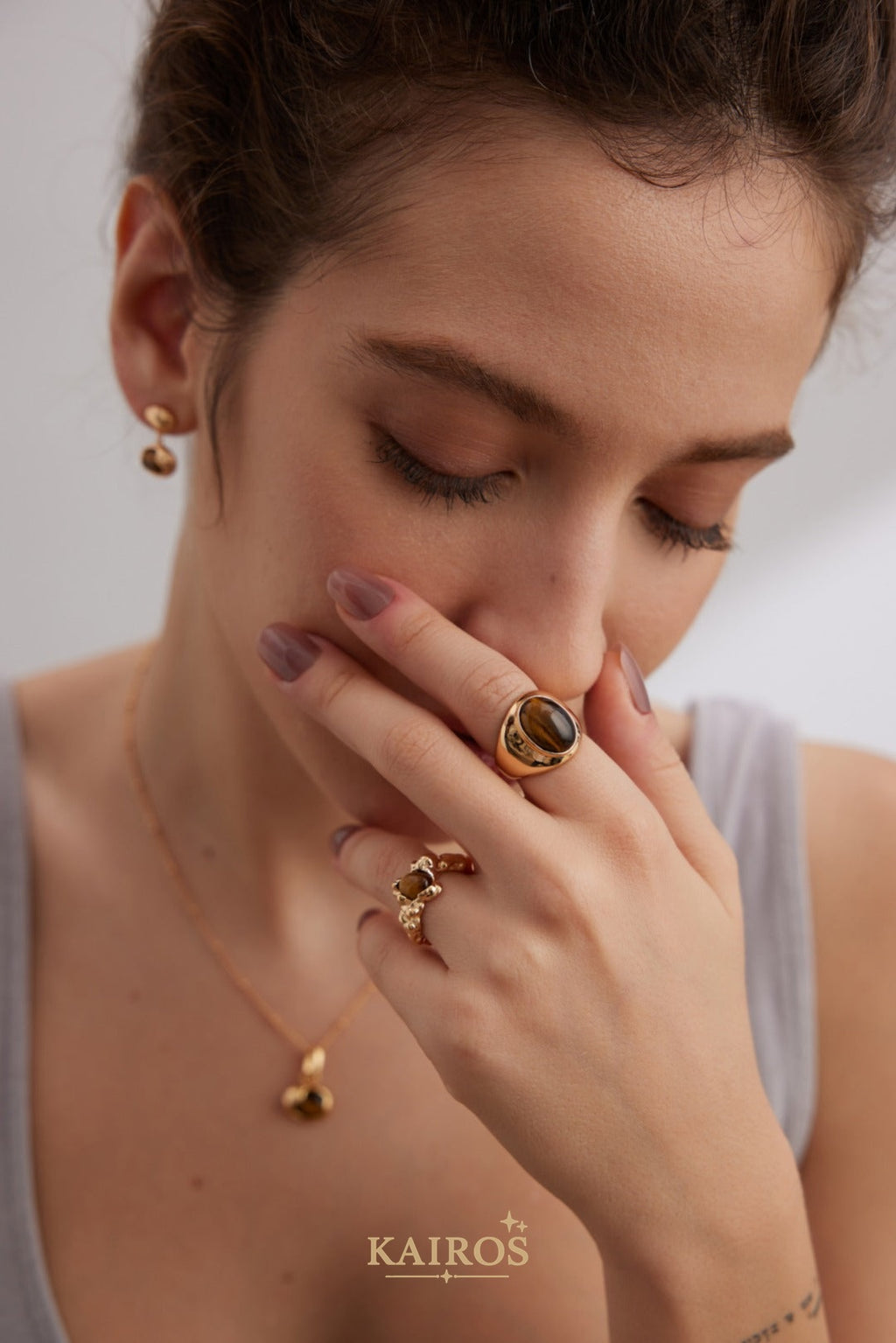 Kairos logo-only cover - Tiger Eye Serenity Ring