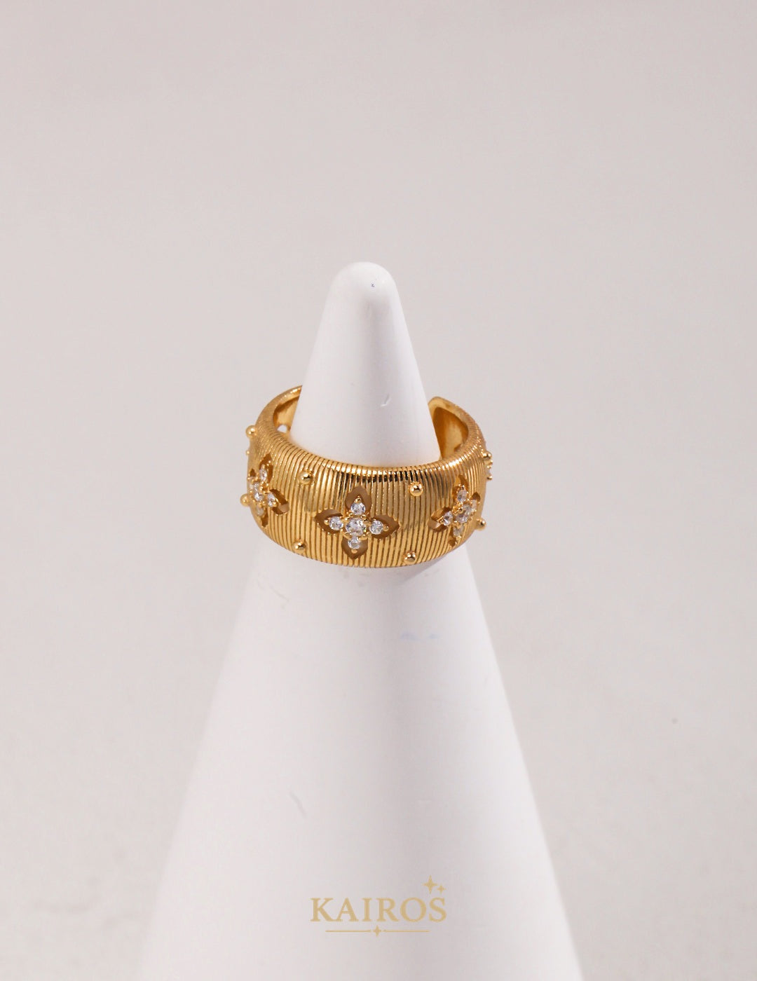 Kairos logo-only cover - Vintage Sparkle Bloom Ring