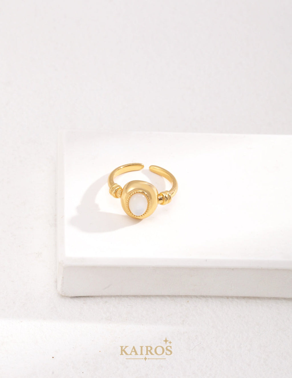 Kairos logo-only cover - Pearl Serenity Mother-of-Pearl Ring