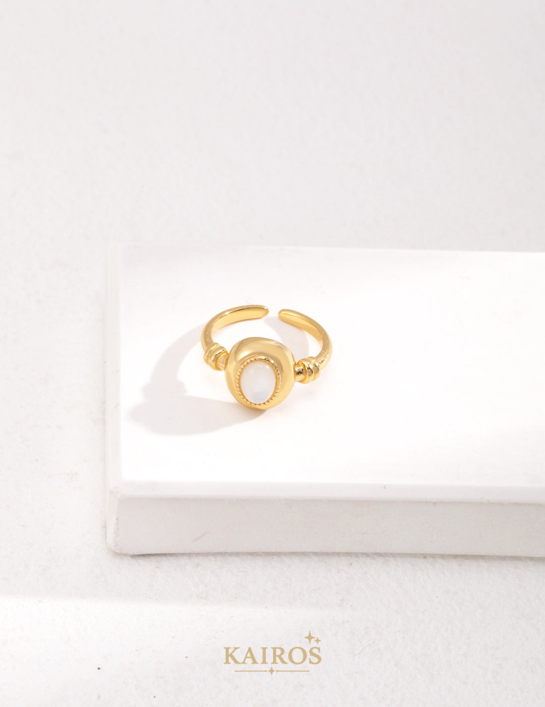Kairos logo-only cover - Pearl Serenity Mother-of-Pearl Ring