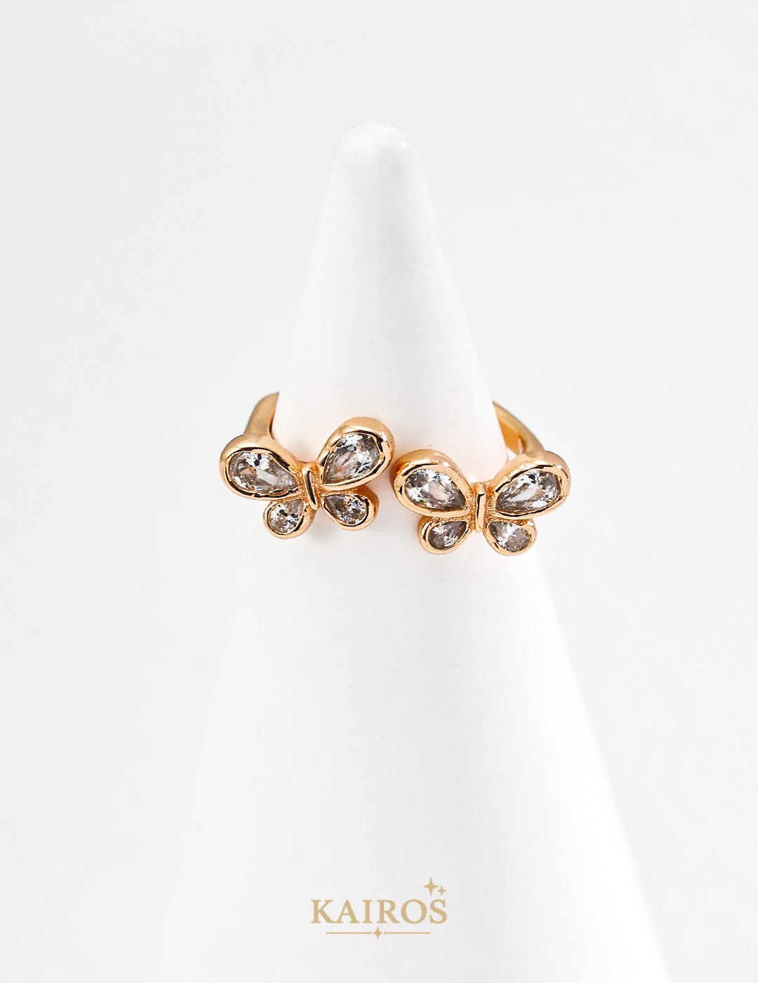 Kairos logo-only cover - Butterfly Whisper Crystal Ring