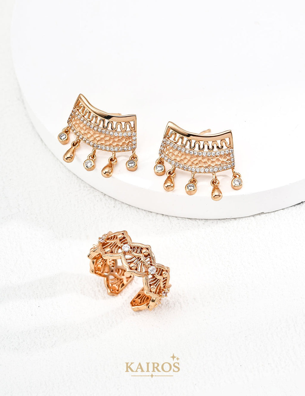 Kairos logo-only cover - Vintage Sparkle Grace Ring