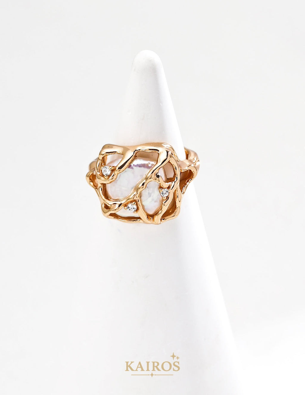 Kairos logo-only cover - Vintage Radiance Pearl Ring