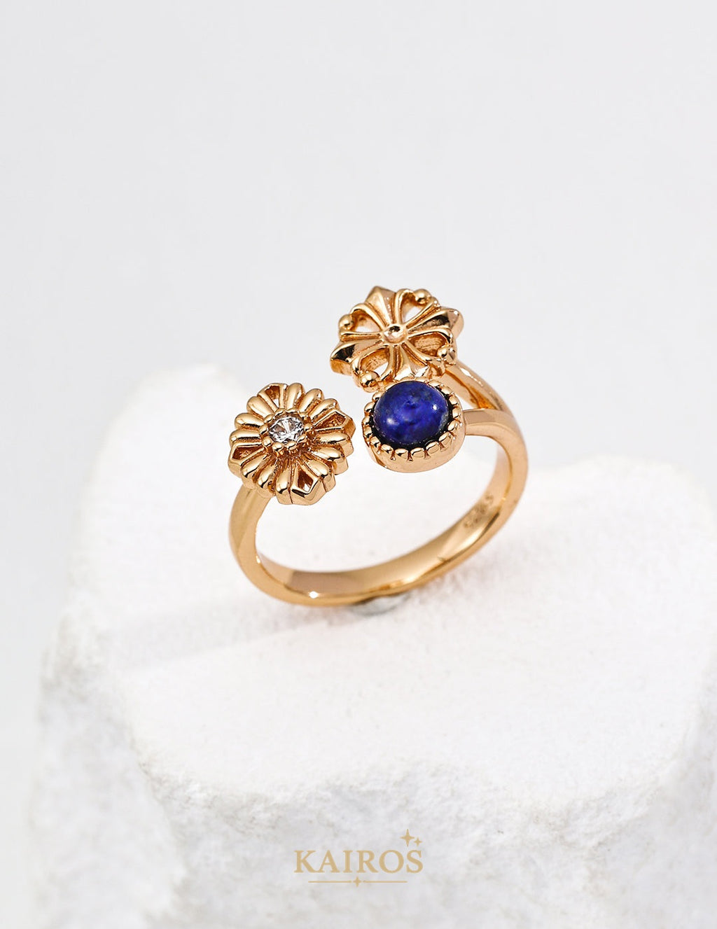 Kairos logo-only cover - Blooming Garden Lapis Lazuli Ring
