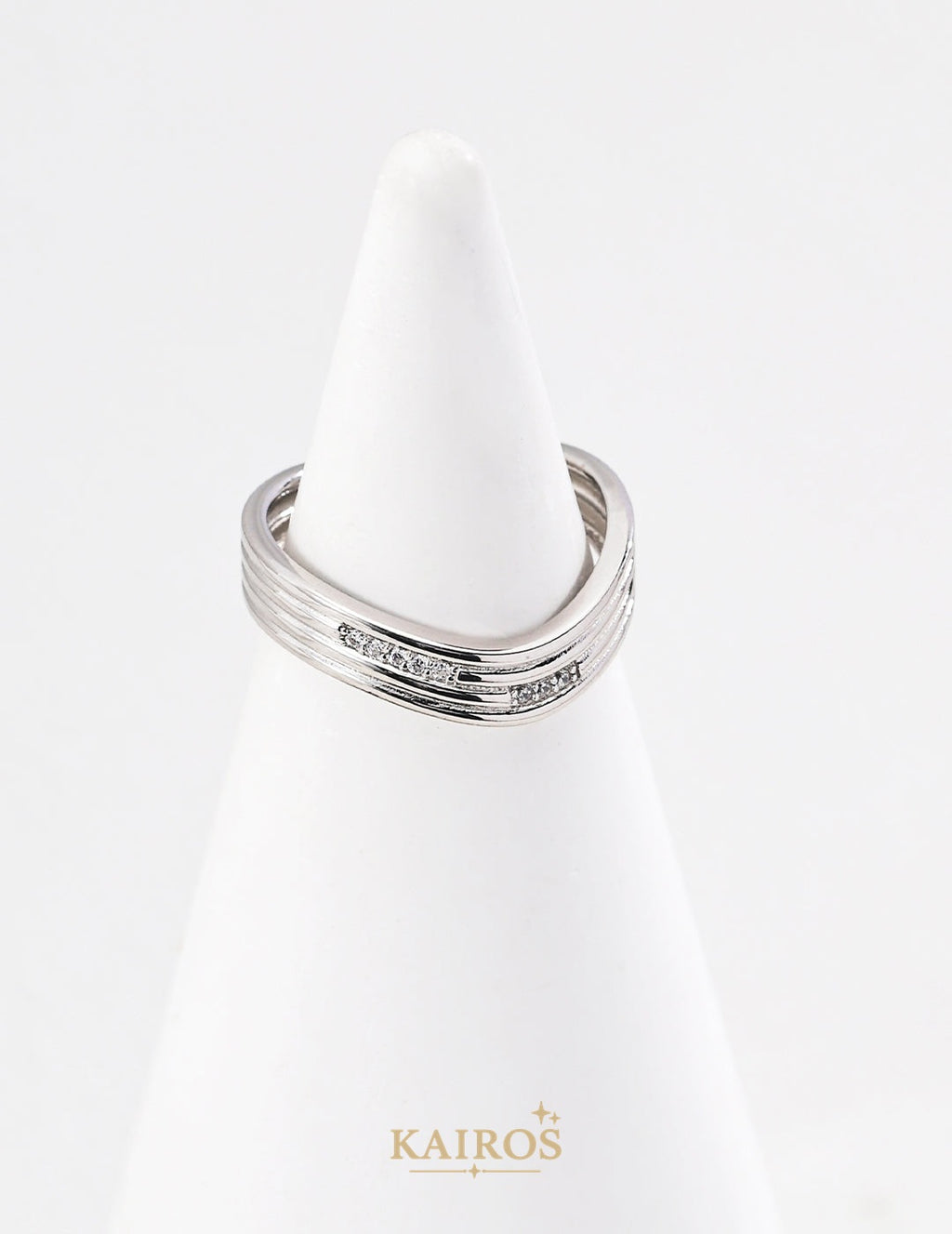 Kairos logo-only cover - Square Halo Light Sparkle Ring