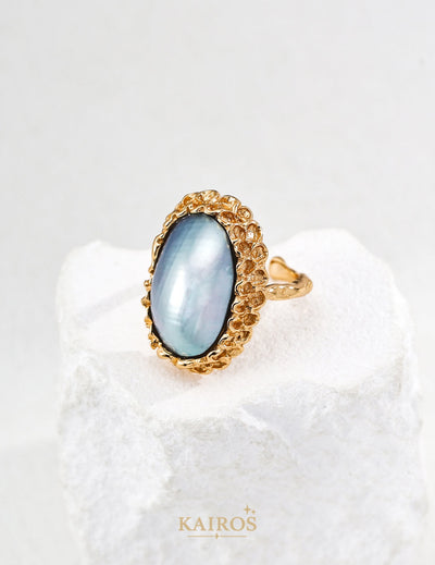 Hand-Carved Mabé Pearl Ring