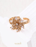 Kairos logo-only cover - Six-Petal Lily Zirconia Ring
