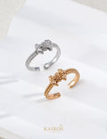 Kairos logo-only cover - Gilded Ribbon Zirconia Ring