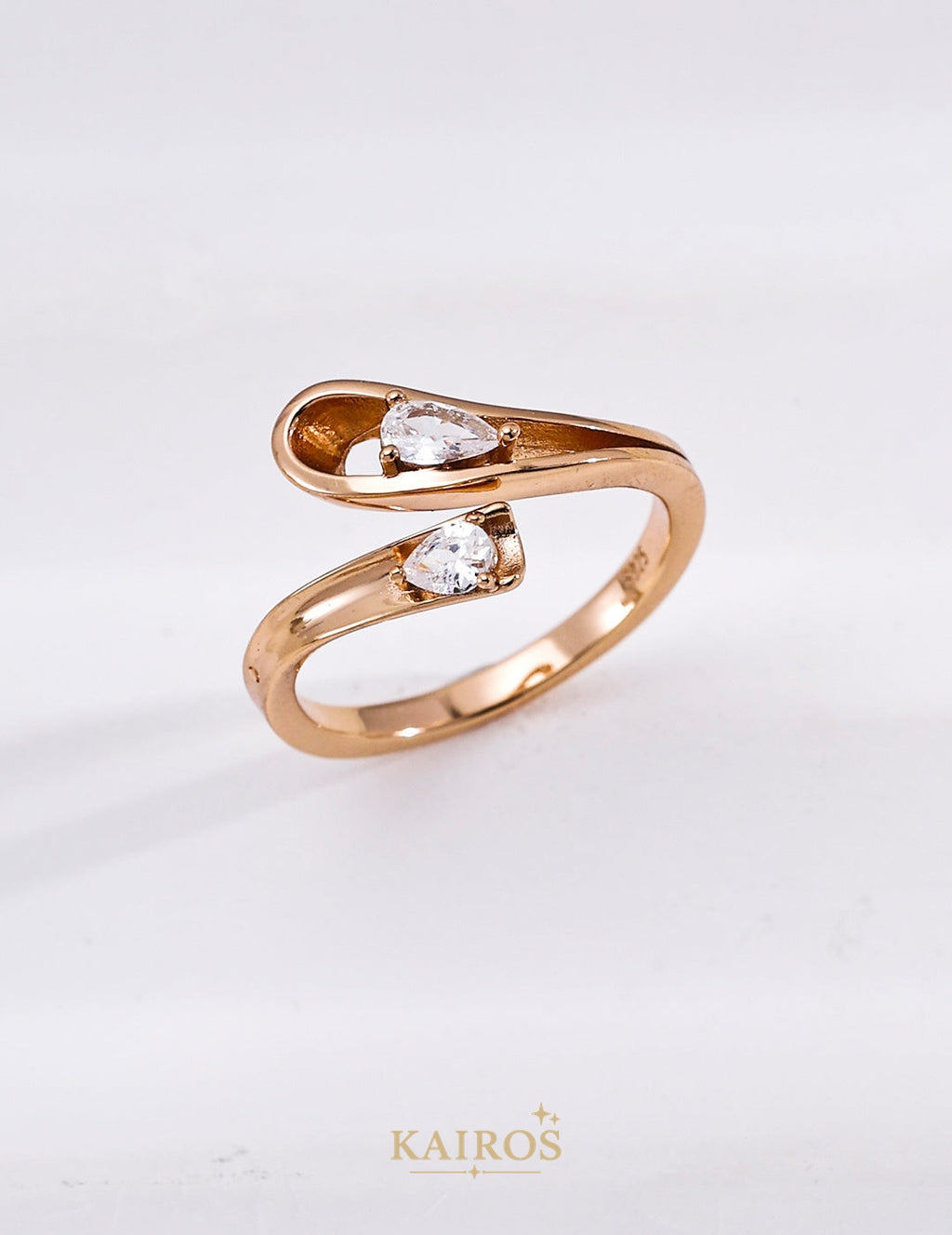 Kairos logo-only cover - Sculptural Bypass Zirconia Ring