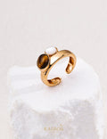 Kairos logo-only cover - Lapis Lazuli & Tiger's Eye Gemstone Ring