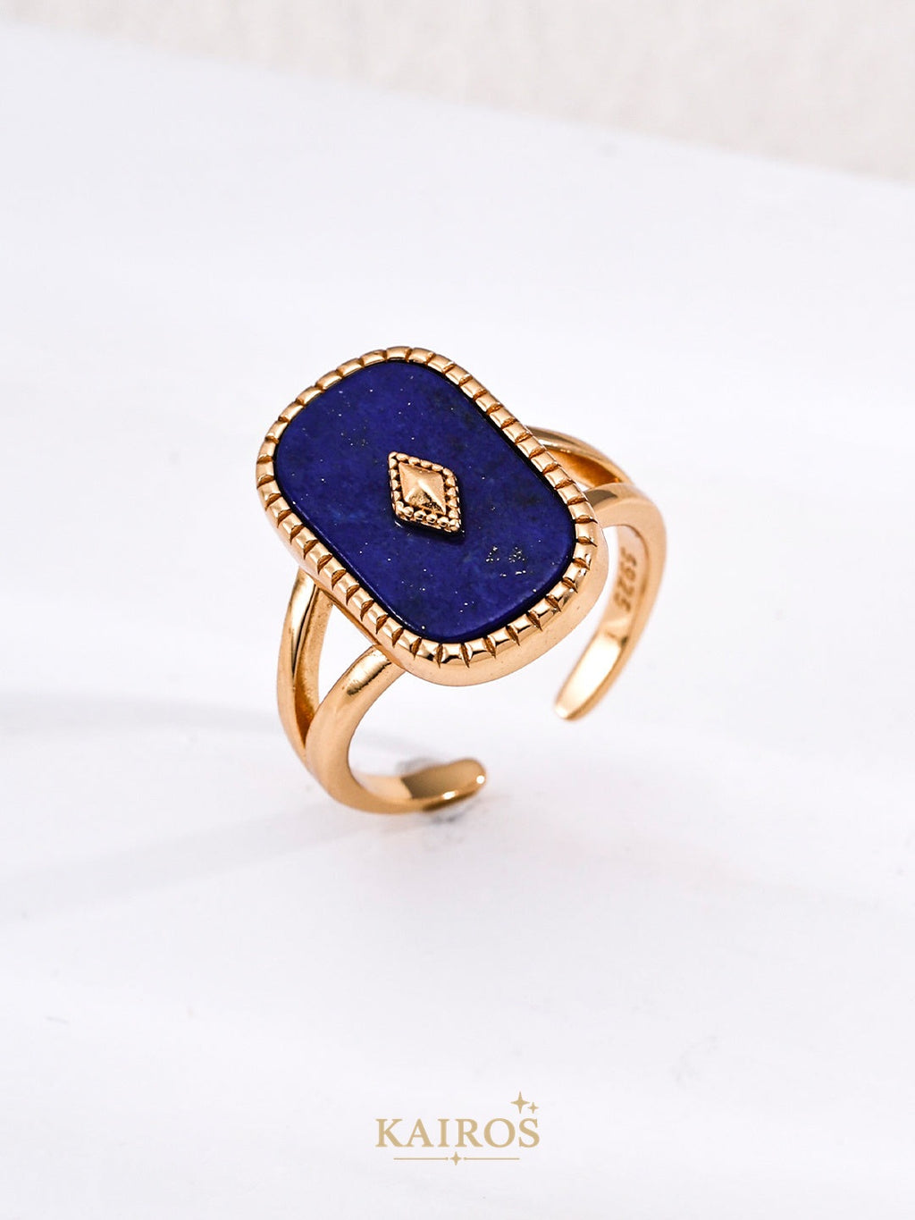 Kairos logo-only cover - Lapis Lazuli & Mother-of-Pearl Signet Ring