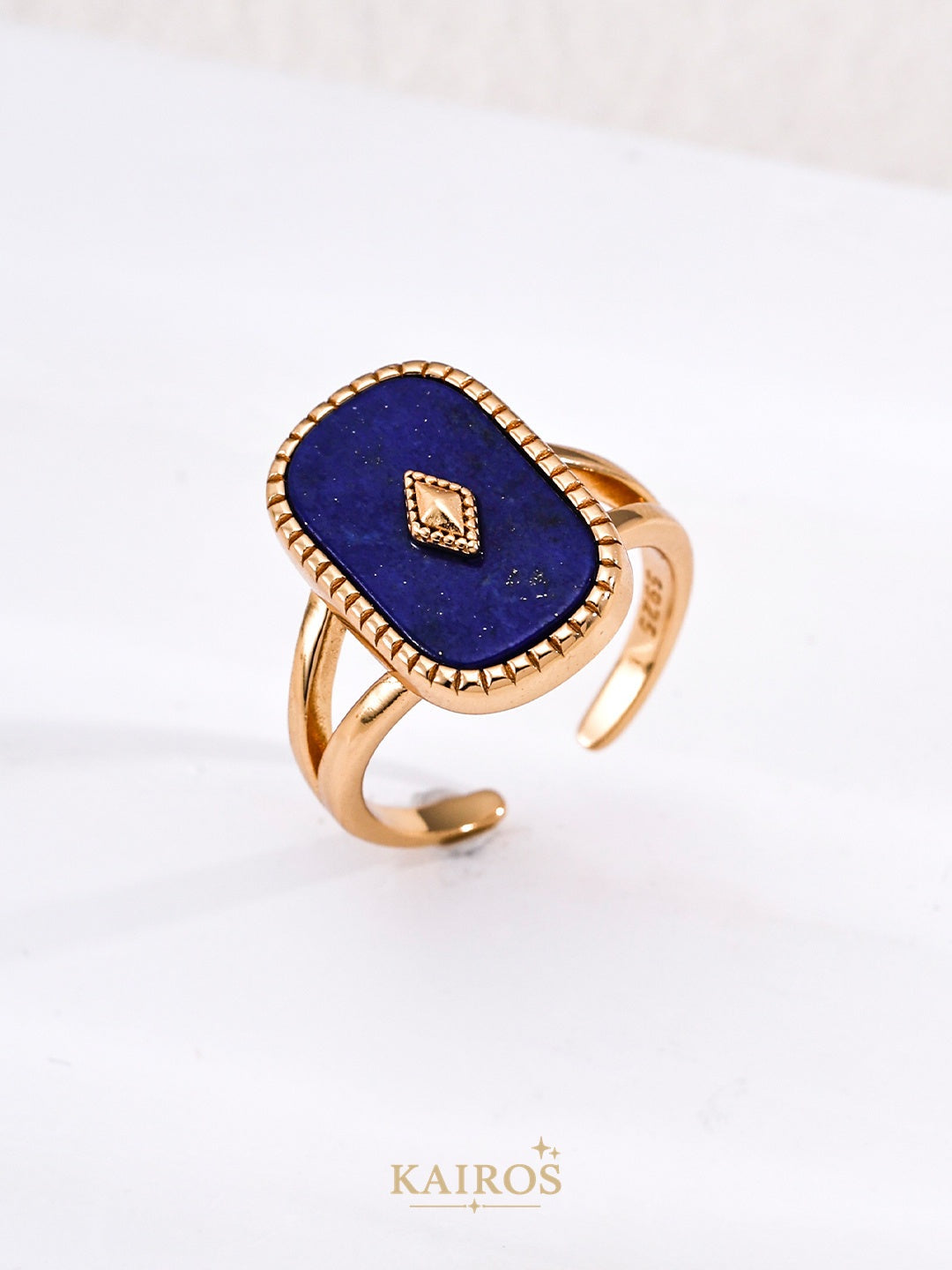 Kairos logo-only cover - Lapis Lazuli & Mother-of-Pearl Signet Ring