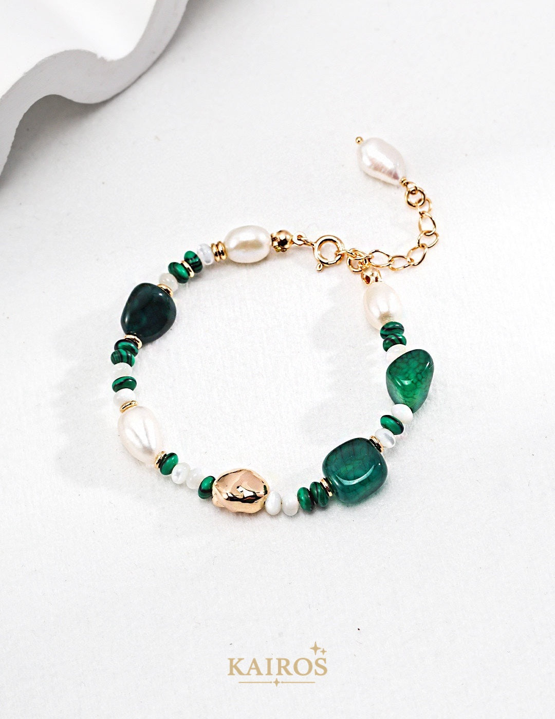 Kairos logo-only cover - Pearl Serenity Botanical Bracelet