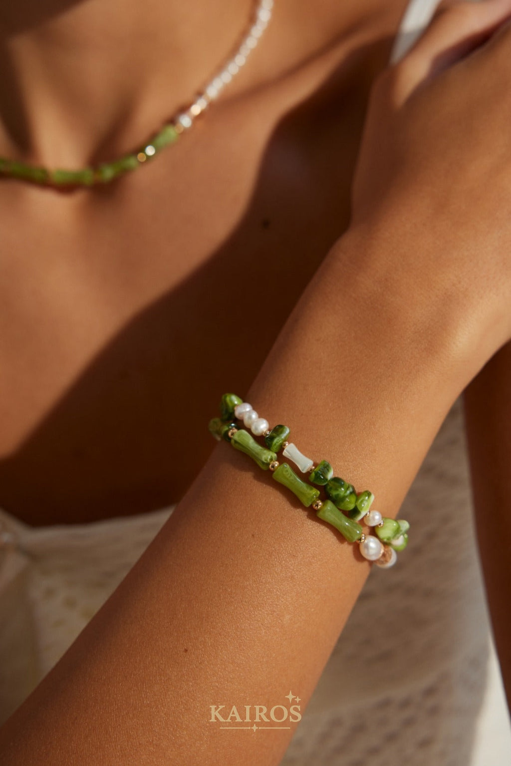 Kairos logo-only cover - Pearl Serenity Romance Bracelet