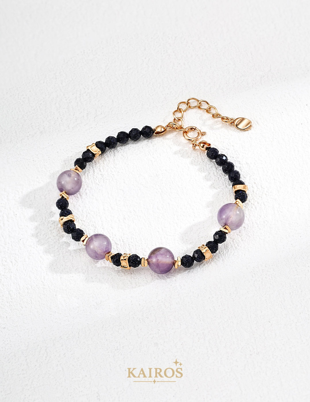 Kairos logo-only cover - Sculpted Facet Amethyst Bracelet