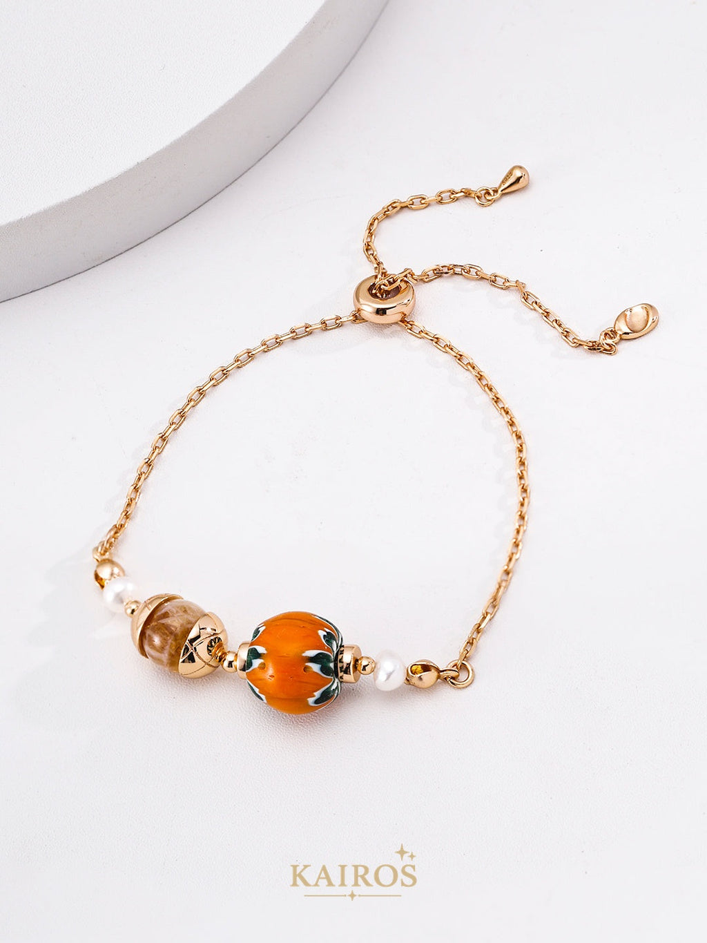 Kairos logo-only cover - Pearl & Artisan Glass Bracelet