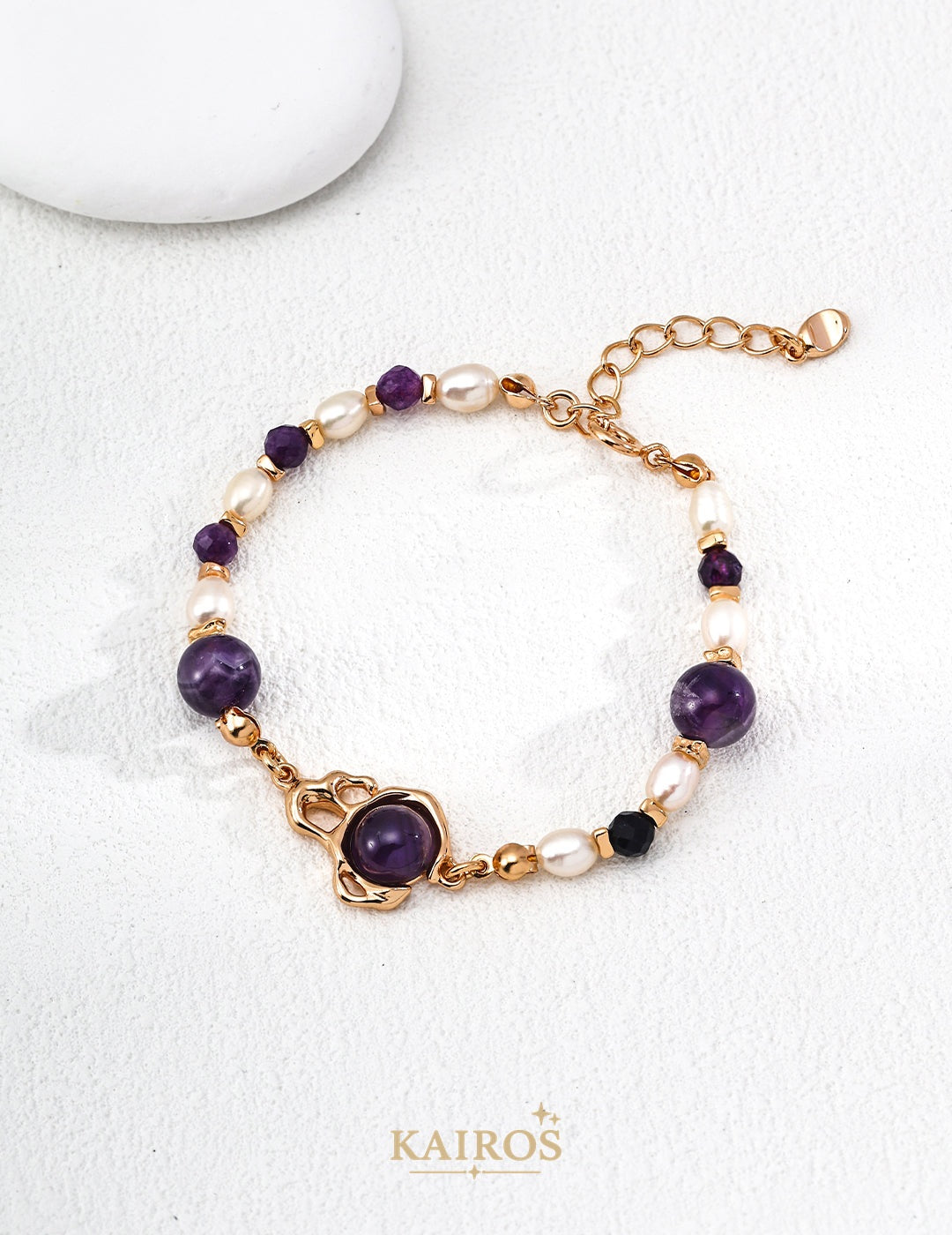 Kairos logo-only cover - Sculpted Flow Amethyst Bracelet