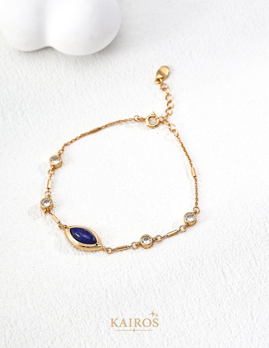 Kairos logo-only cover - Leaf Lapis Lazuli Bracelet