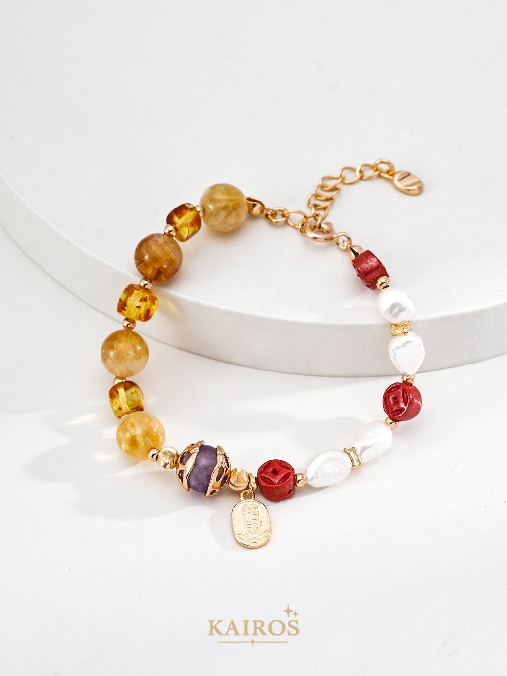 Kairos logo-only cover - Fortune Coin Amethyst Bracelet