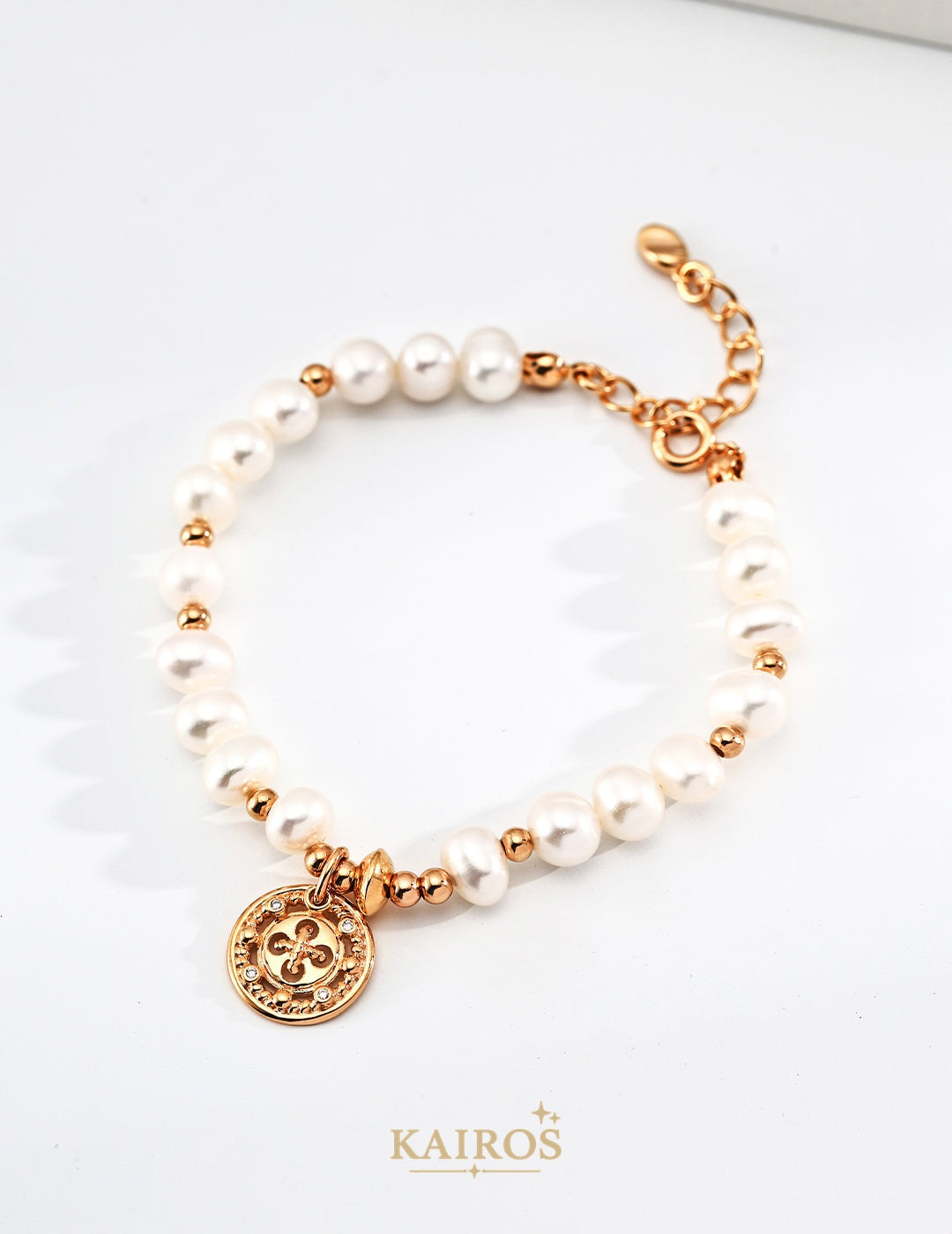 Kairos logo-only cover - Button Blessing Pearl Bracelet