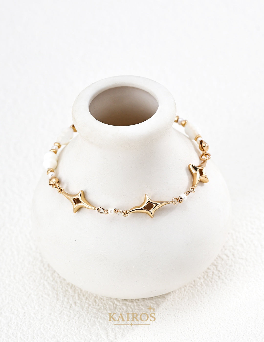 Kairos logo-only cover - Mother-of-Pearl & Pearl Bracelet