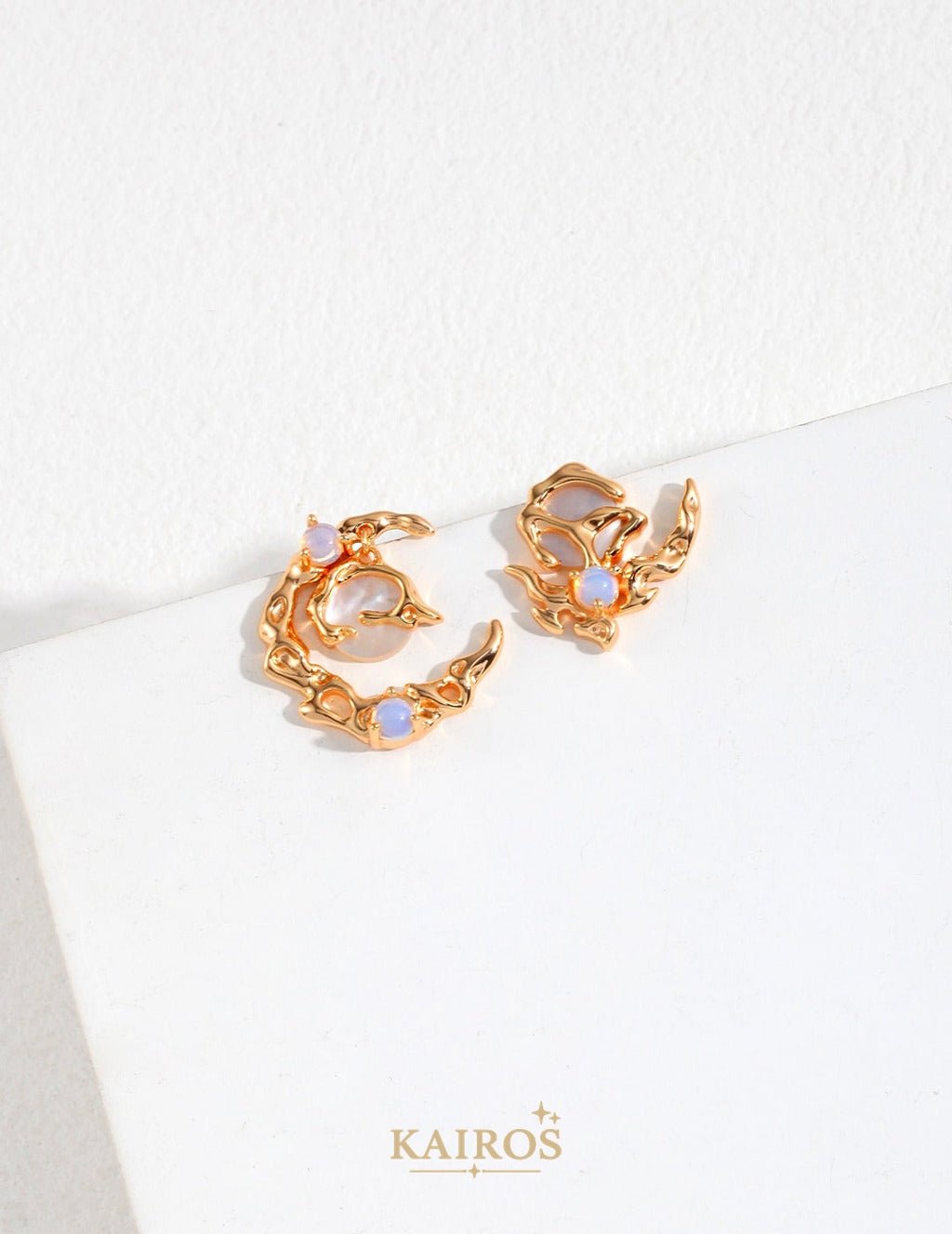 Kairos logo-only cover - Arc Flow Mother-of-Pearl Earrings