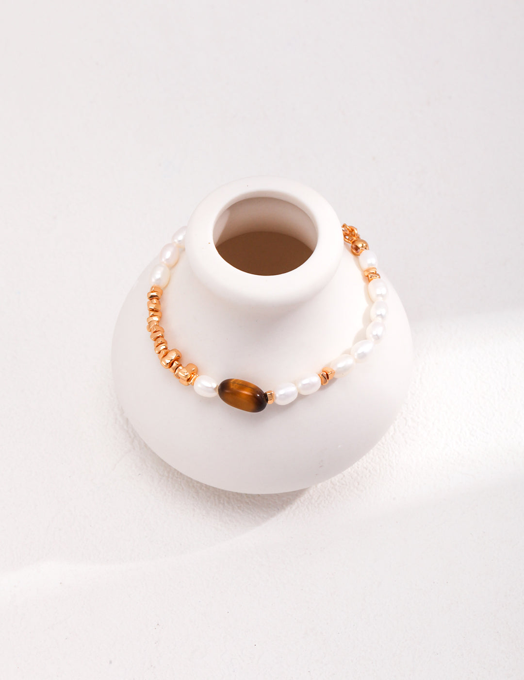 Tiger's Eye Pearl Bracelet image 2