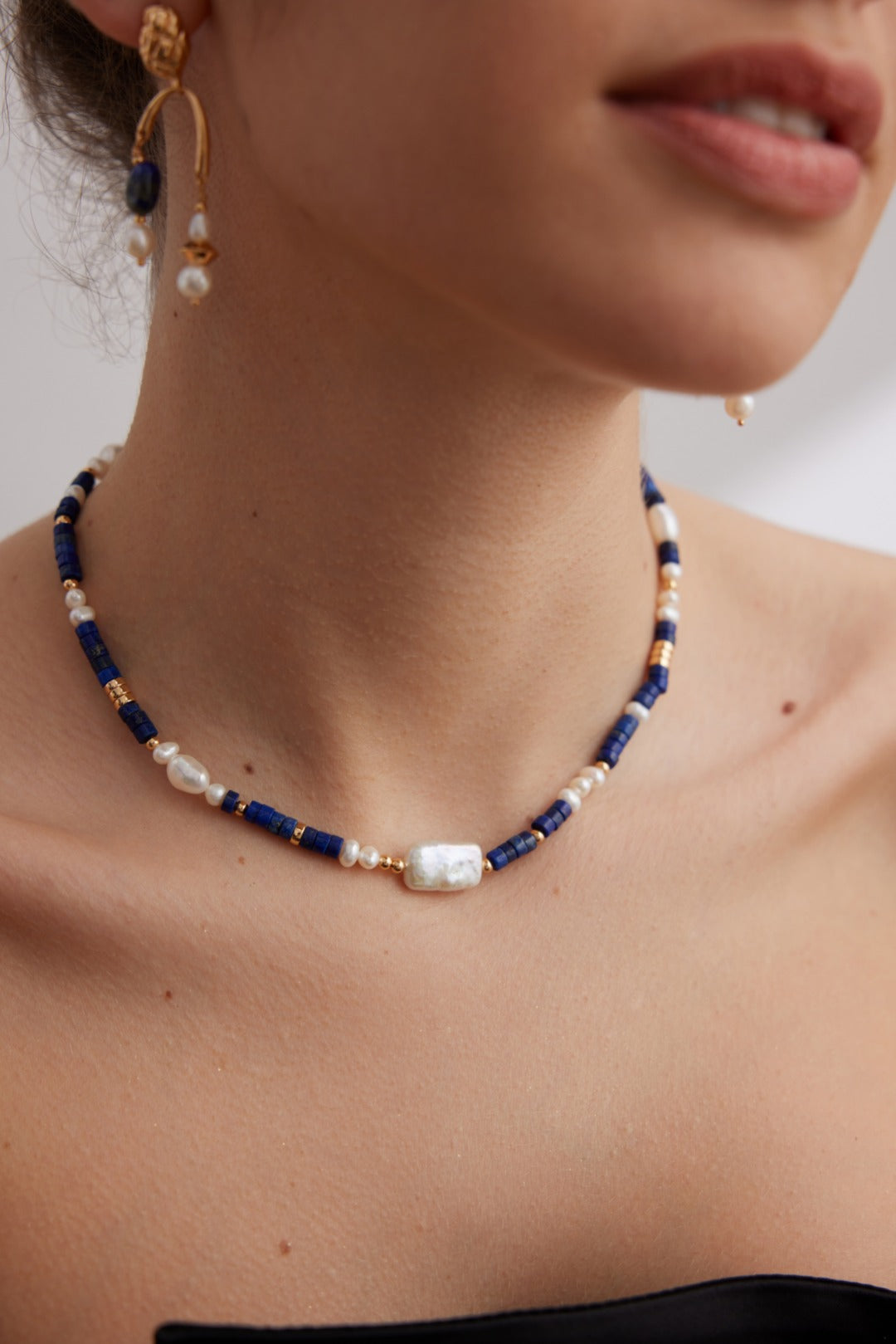 Lapis Lazuli Pearl Necklace image 3