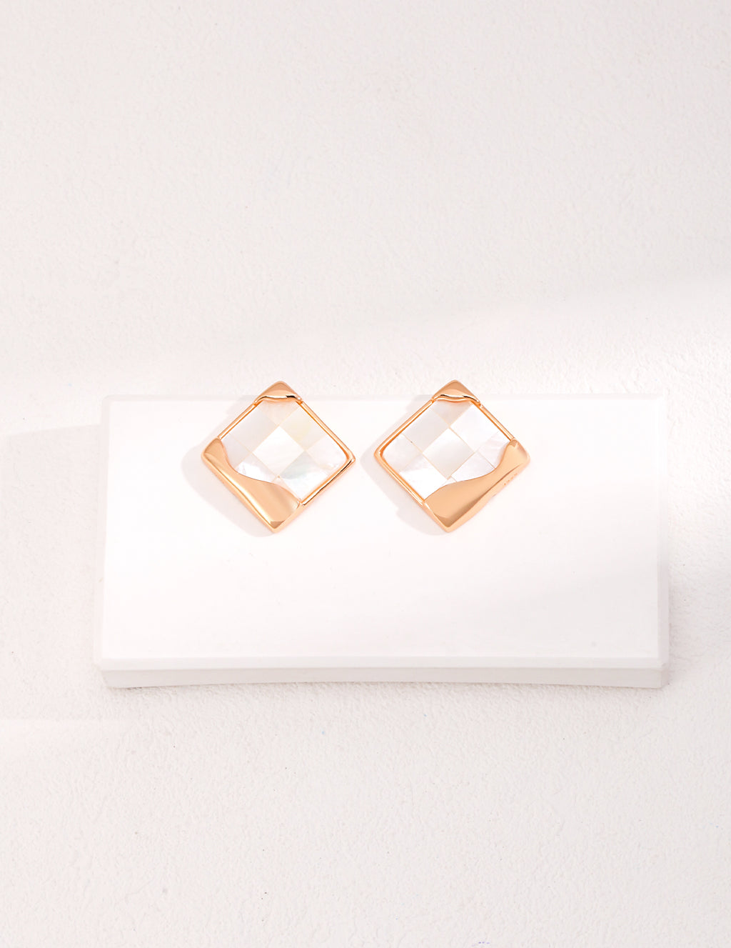 Sterling Silver Mother-of-Pearl Mosaic Earrings
