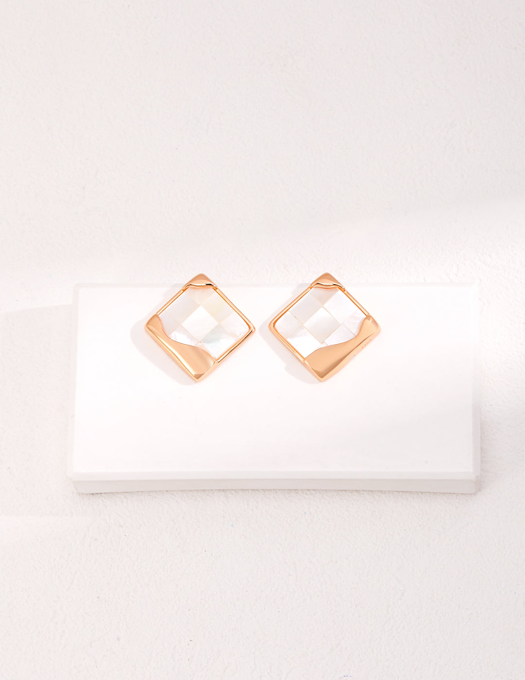Sterling Silver Mother-of-Pearl Mosaic Earrings