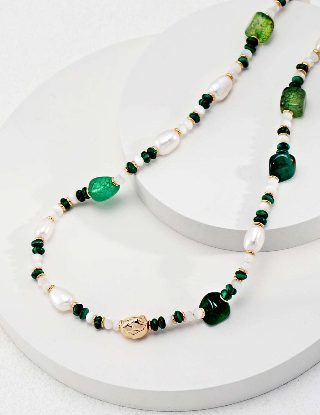 Malachite Pearl Necklace image 3