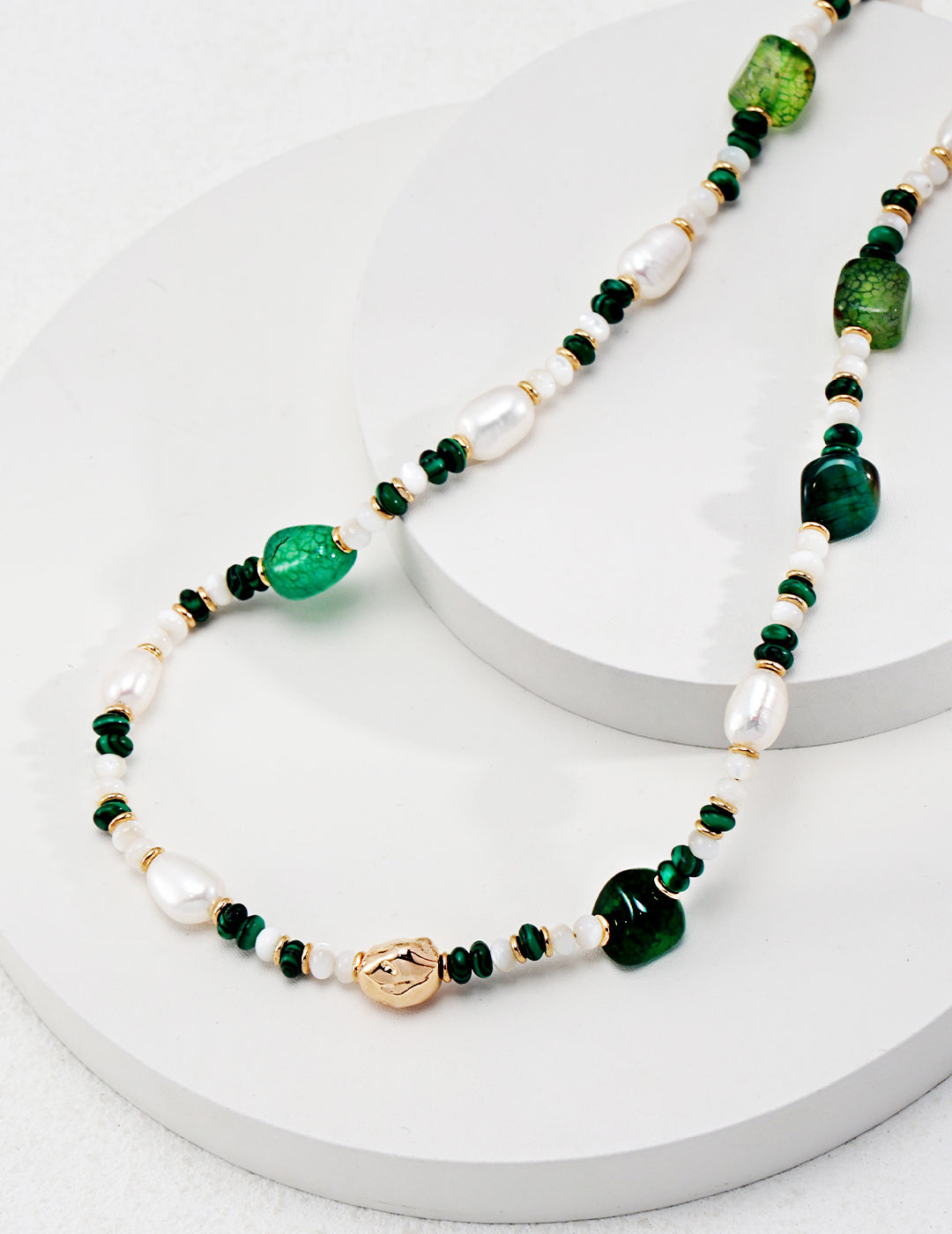 Malachite Pearl Necklace image 3