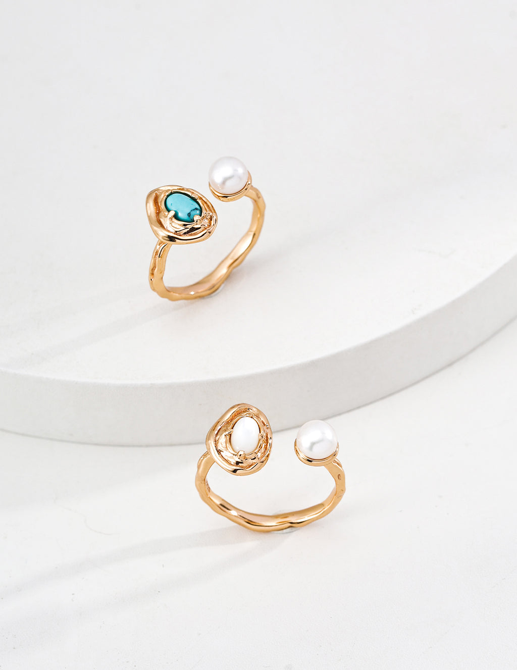 Pearl & Mother-of-Pearl / Turquoise Ring - image 4